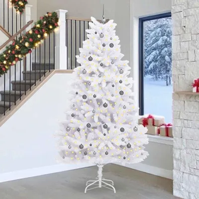 Obrázok produktu pre Maison Exclusive – Umelý vianočný stromček, výška 270 cm, materiál: PVC a oceľ, farba: biela