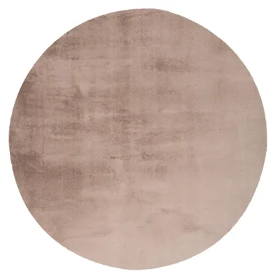 Immagine prodotto di Tappeto rotondo a pelo corto Padiro, diametro 120 cm, color beige chiaro, design moderno e semplice, con un aspetto morbido, adatto per pavimenti riscaldati