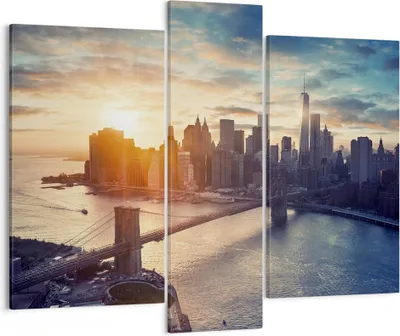 Produktbild von Bild auf Leinwand - Leinwandbild - New York Stadt - 95x80cm - Wand Bild - Wanddeko - Wandbilder - Leinwanddruck - Bilder - Kunstdruck - Wanddekoration - Leinwand bilder - Wandkunst - CB95x80-3733