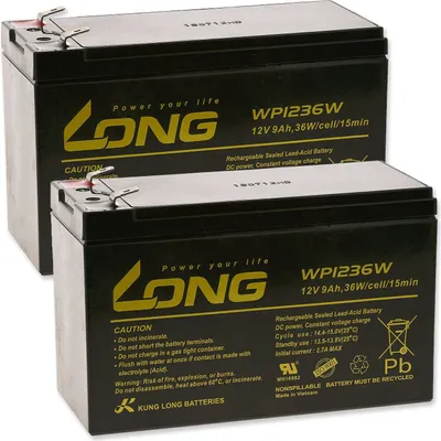 Image de KungLong Batteries plomb-gel compatibles avec l'UPS APC RBC 48 9Ah 12V (remplace également 7,2Ah / 7Ah)