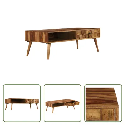 Immagine prodotto di The Living Store tavolino in legno massiccio con finitura miele 110x50x37 cm