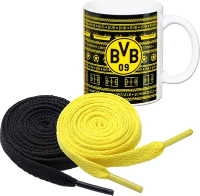 Produktbild von Borussia Dortmund BVB BVB-Tasse Weihnachten + 2 Paar Fan-Schnürsenkel 2# 5#
