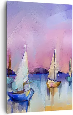 Produktbild von Bild auf Leinwand - Leinwandbild - Einteilig - Segelboot See - 80x120cm - Wand Bild - Wanddeko - Wandbilder - Leinwanddruck - Kunstdruck - Wanddekoration - Leinwand bilder - Wandbild - PA80x120-4099