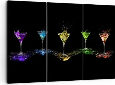 Produktbild von Bild auf Leinwand - Leinwandbild - Cocktail trinken Alkohol Glas - 105x70cm - Wand Bild - Wanddeko - Leinwanddruck - Bilder - Kunstdruck - Wanddekoration - Leinwand bilder - Wandkunst - CE105x70-0442