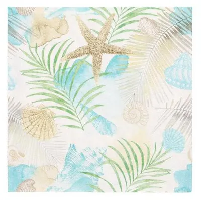 Produktbild von PAPSTAR Servietten 1/4-Falz, 33x33 cm, "Seaside", 3-lagig | Folie (20 Stück)