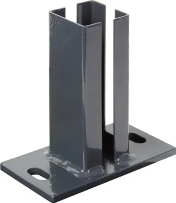 Obrázek produktu pro Alberts 685447 Pfostenträger für Eckpfosten für Doppelstabmatten, zum Aufschrauben, feuerverzinkt, anthrazit kunststoffbeschichtet RAL 7016, Platte 150 x 80 mm, für Pfosten 60 x 40 mm