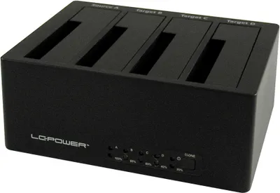 Obrázek produktu pro LC-Power LC-DOCK-U3-4B, HDD, SSD, SATA, 2.5,3.5", USB 3.2 Gen 1 (3.1 Gen 1) Type-A, Černá, Plast