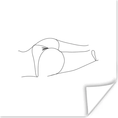 Produktbild von MuchoWow® Poster Frau - Unterwäsche - Strichzeichnung 30x30 cm - Wandposter - Printing