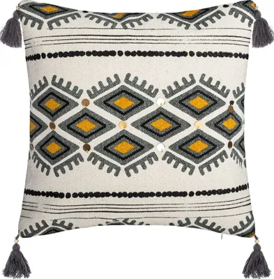 Produktbild von Atmosphera | Kissenbezüge - Aztec - 40x40 cm - Bunt - Boho-Stil mit Pompons und Pailletten