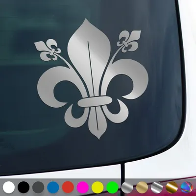 Produktbild von PantherPixel Lilie Aufkleber Französische Fleur De Lis Lys Sticker Auto Geschenkidee Farbe Silber