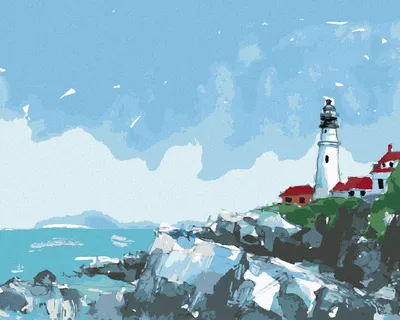 Produktbild von Zuty - Malen nach Zahlen - LEUCHTTURM AM MEER, 40x50 cm, ohne Keilrahmen