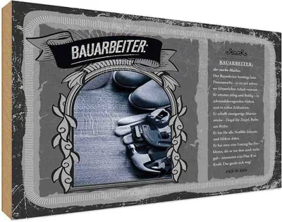 Produktbild von vianmo Holzschild 20x30 cm Bauarbeiter Beruf Arbeit