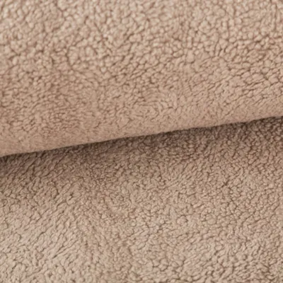 Produktbild von Plüschstoff Teddy Meterware Fleece Baumwoll Krimmer taupe 1,6m