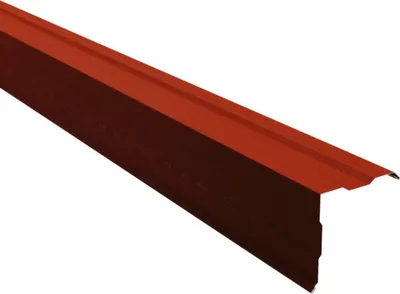 Produktbild von PRECIT Ortgangblech gesickt für Trapezblech Oxidrot RAL 3009 Shimoco 80µm 1000 mm x 115 mm x 115 mm x 0,5 mm