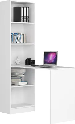 Produktbild von PC-Schreibtisch AKORD SMART Weiß Schreibtischbibliothek B125 x H180 x T50 cm