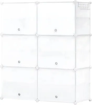 Produktbild von Schuhschrank – Für Flur, Wohnzimmer oder Schlafzimmer – Schuhregal mit 8 Fächern – Platzsparender Organizer – 92×142×36,5 cm – Weiß