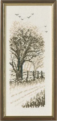 Produktbild von Permin Kreuzstich Stickpackung "Waldrand", Zählmuster, 22x9cm, 13-8143