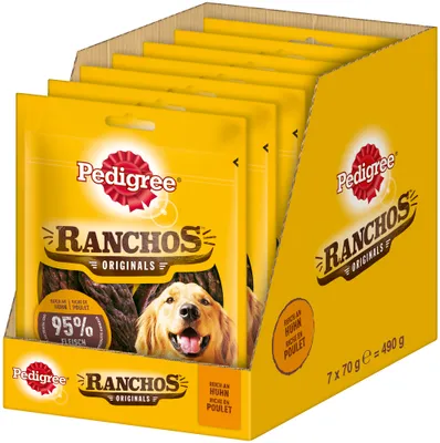 Zdjęcie produktu dla PEDIGREE® RANCHOS™ przysmaki dla psów o smaku kurczaka, 7 sztuk x 70g