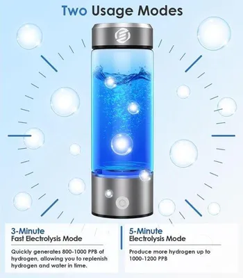 Produktbild von Wasserflasche mit Wasserstoffgenerator, tragbar, H2