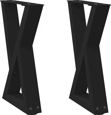 Immagine prodotto di Gambe per Tavolino da Caffè 2 pz Nere 28x(42-43,3) cm Acciaio