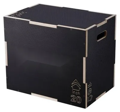 Produktbild von 3-in-1-Plyometrische Sprungbox 24-20-16-Zoll - Plyobox, Sprungkasten - Sprungkiste mit 204 kg Tragkraft - Fitness Step-Up-Box für zuhause - Schwarze Höhenverstellbare Sprungkraft-Übungsbox.