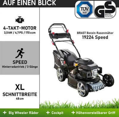Produktbild von BRAST Benzin Rasenmäher 19224 SPEED