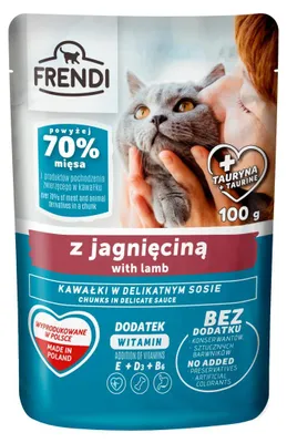 Produktbild von FRENDI Stücke in Lammsauce - Nassfutter für Katzen - 100 g