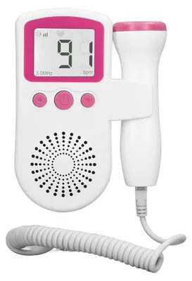 Zdjęcie produktu dla Monitor pracy serca płodu 3,0 MHz, bardzo czuły detektor dźwięku z wyświetlaczem LCD, kolor różowy