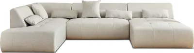 Produktbild von Lisa Design Onyx, 7-Sitzer Wohnlandschaft links, aus Stoff , Beige