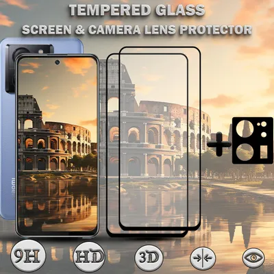 Zdjęcie produktu dla 2-pak Xiaomi 13T 5G Szkło ochronne na ekran & 1-pak ochrona obiektywu - Szkło hartowane 9H - Super jakość 3D