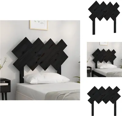 Produktbild von vidaXL Kopfteil Schwarz 92x3x81 cm Massivholz Kiefer -  Kopf- & Fußenden