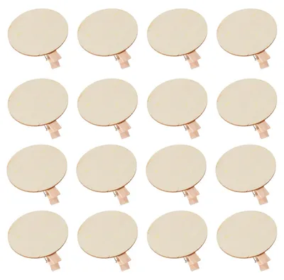 50 runde Holzwäscheklammern, 5,5x4,6x1,1 cm, beige, für Tischkarten