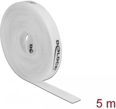 Produktbild von DeLOCK Klettband auf Rolle L 5 m x B 15 mm weiß, Montageband, Weiß, 5 m, 15 mm