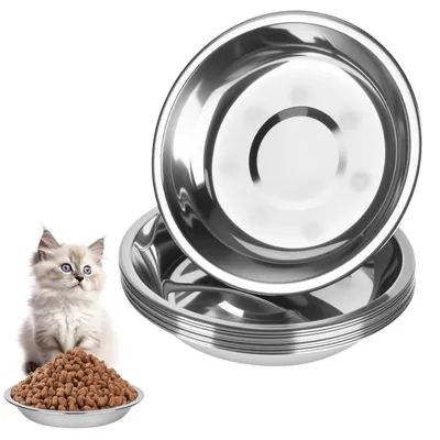 Produktbild von 10 Edelstahl-Futterbehälter für Katzen mit rutschfester Unterseite