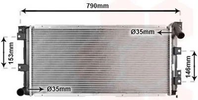 Produktbild von VAN WEZEL 07002033 Kühler Wasserkühler Motorkühler für CHRYSLER Voyager / Grand Voyager III (GS)