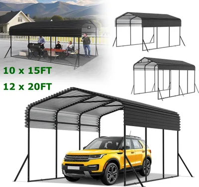 Produktbild von LARS360 Metall-Lagerzelt 12x20 ft – Wetterfeste Außengarage & mobile Zeltgarage für PKW, Anhänger, Gartenmaschinen & Weidetiere – Stabiler Stahlrahmen & strapazierfähige Plane
