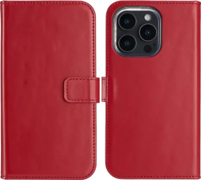 Immagine prodotto di Custodia a libro in vera pelle Selencia per iPhone 16 Pro - Rosso