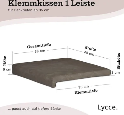 Produktbild von Sitzkissen /Klemmkissen mit 1 Leiste Kunstleder weich gepolstert -  Germany, Farbe:taupe