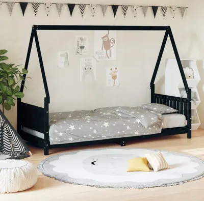 Obrázek produktu pro Maison Exclusive - Dětská postýlka černá 80x200 cm masivní borovice