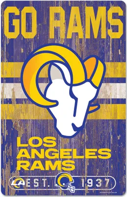 Produktbild von NFL Los Angeles Rams Slogan Wood Sign Holzschild Holz 43x28cm Go Rams