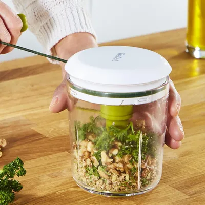 Obrázok produktu pre Chop Shaker Multihakselaar Universal Hakmolen - Zelenina Ovocie Cibuľa Orechy a Cesnak - biely/modrý 450 ml