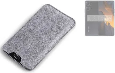 Produktbild von K-S-Trade Filz Handyhülle kompatibel mit POCO F5 Schutzhülle Filztasche Filz Tasche Case Sleeve Handy Hülle Filzhülle grau