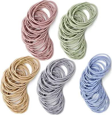 Produktbild von 100 Stück Bunte Haargummis Mädchen Elastische Haarbänder ohne Metall