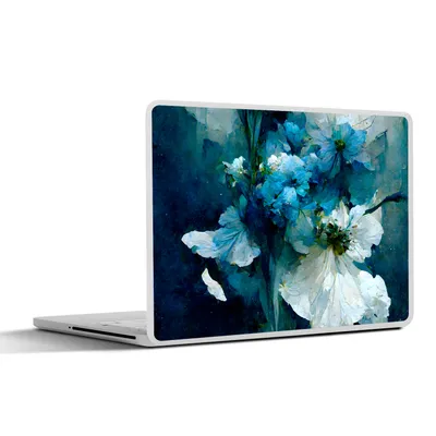 Produktbild von MuchoWow® Laptop Aufkleber Sticker Cover Blumen - Blumenstrauß - Farbe - Blau 30x21 cm - Sticker für Laptop - Selbstklebend