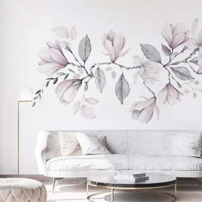Produktbild von Vlies Fototapete Blumen Magnolie 400x280 cm Tapeten Wandtapete XXL Abstrakt Natur Ast grau weiß wie gemalt g-C-10065-a-c
