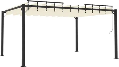Produktbild von Pergola mit Lamellendach 3x4 m Creme Stoff und Aluminium