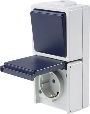 Zdjęcie produktu dla as-Schwabe przełącznik natynkowy wyłącznik/przełącznik gniazdo 230V IP54