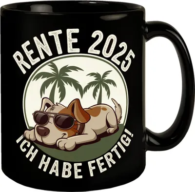 Produktbild von Hund mit Sonnenbrille - Rente 2025 Tasse