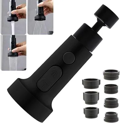 Productafbeelding van Draaibaar keukenkraanaccessoire met 360° rotatie, zwart
