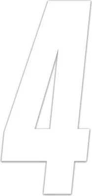 Produktbild von Sticker Rennnummer für Moto Cross "4", Weiß 10 cm